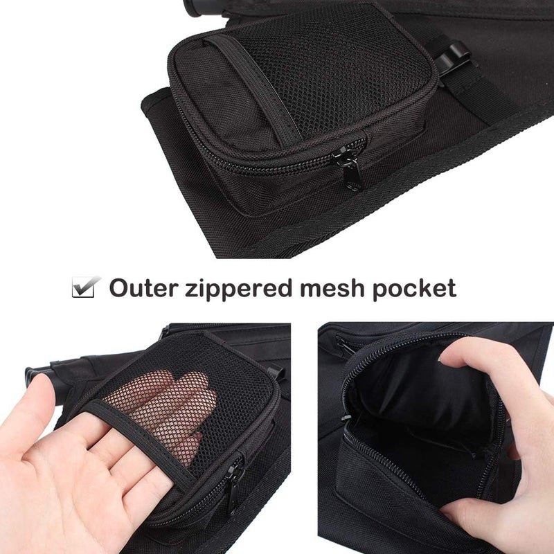 KRATARC 3-Tubes Hip Quiver Waist Hanged Arrow Archery Carry Bag with Pockets Adjustable Belt - Image 4